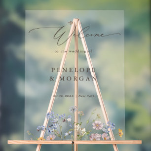 Frühjahrs-Wildblume Wiesen-Garten Hochzeit Willkom Acrylschild