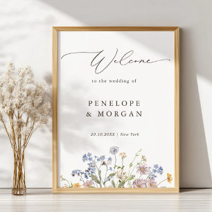 Frühjahrs-Wildblume Wiesen-Garten Hochzeit Willkom Poster