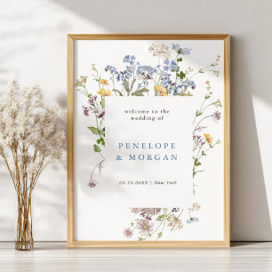 Frühjahrs-Wildblume Wiesen-Garten Hochzeit Willkom Poster