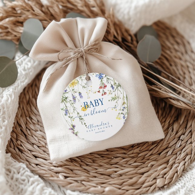 Frühjahrs-Wildblumen Baby in Bloom Baby-Dusche Geschenkanhänger (Von Creator hochgeladen)