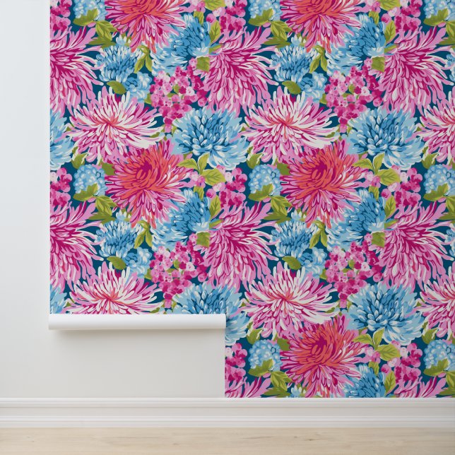 Frühjahrsader und Blätter Tapete (Anwendung)