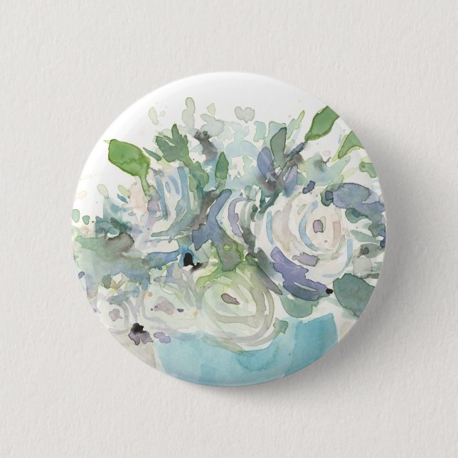 Frühjahrsanordnung - Aquarellbouquet Button (Vorderseite)