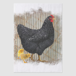 Frühjahrsbauernhof Hühner Wasserfarben Seidenpapie Seidenpapier