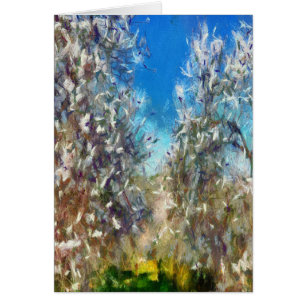 Frühjahrsblossom Almond Tree Pointillism Kunstwerk