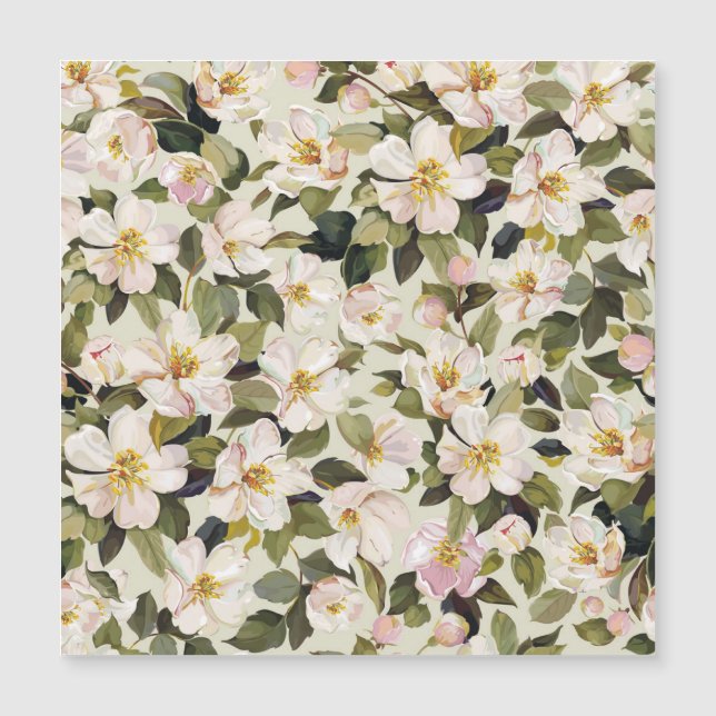 Frühjahrsblossom Baumzweige Muster Magnetkarte (Vorderseite)