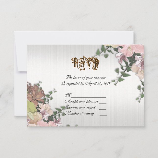 Frühjahrsblumen Hochzeit RSVP Karte (Vorderseite)