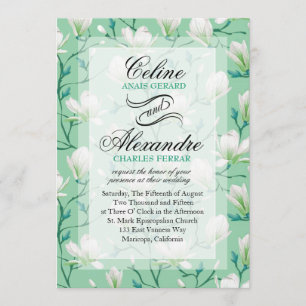 Frühjahrsblumengarten Hochzeit Minze Einladung