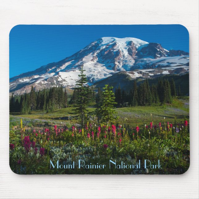 Frühjahrsblut auf dem Berg Rainier Mousepad (Vorne)