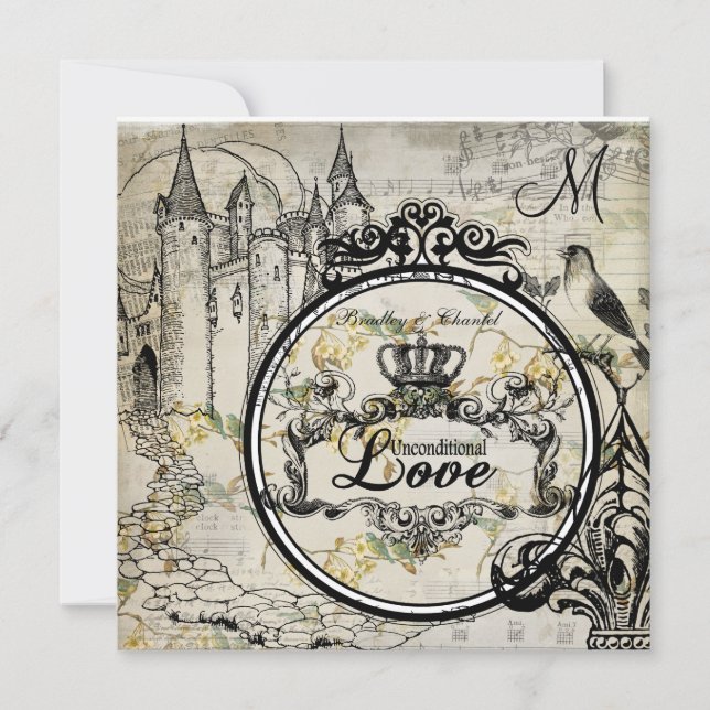 Frühjahrsblüten bedingungslose Liebe Hochzeitsreis Einladung (Vorderseite)