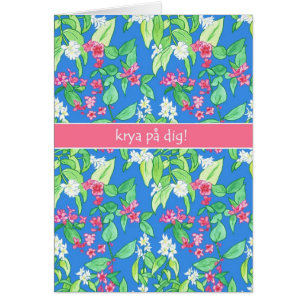 Frühjahrsblüten in blauer schwedischer Sprache wer