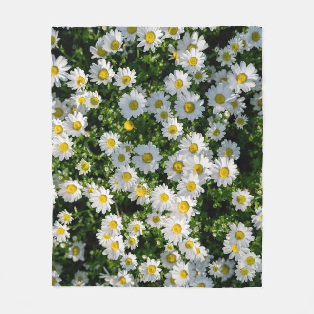 Frühjahrsdaisy Field: Serene Hintergrund Fleecedecke (Vorderseite)