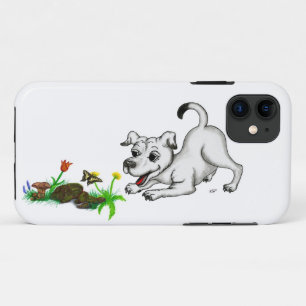 Frühjahrserwachen, Welpe mit Blume und Schmetterli Case-Mate iPhone Hülle