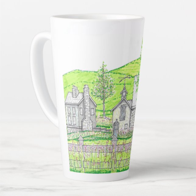 Frühjahrsfarm Latte Tasse (Linke Ecke)