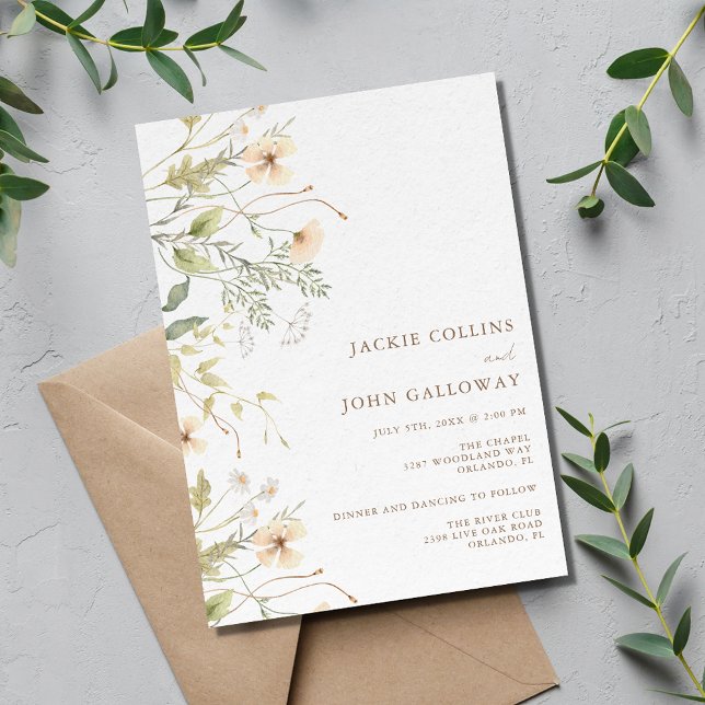 Frühjahrsfeier der Wildblume Einladung (Spring Wildflower Wedding Invitation)