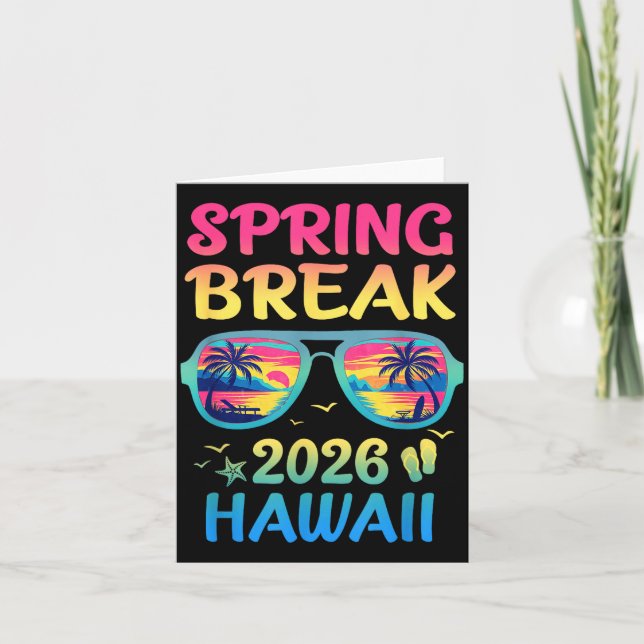 Frühjahrsferien Hawaii 2026 Urlaubsreise Sungles  Karte (Vorderseite)