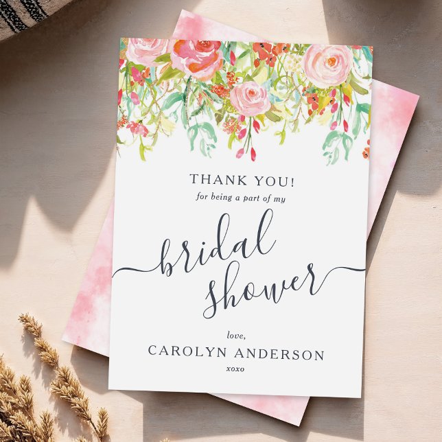 Frühjahrsflora | Brautparty Vielen Dank Dankeskarte (Von Creator hochgeladen)