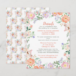 Frühjahrsflorale Blume Hochzeitskarte Begleitkarte
