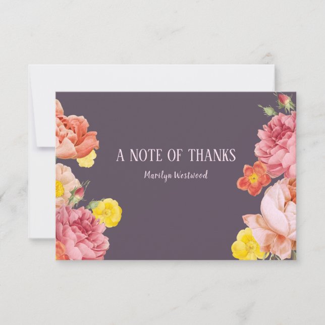 Frühjahrsflorale Dankeschön Einladung (Vorderseite)