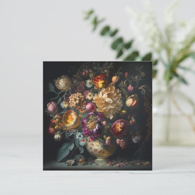 Frühjahrsflorale Hochzeit Einladung (Stehend Vorderseite)