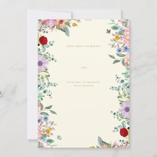 Frühjahrsflorale Hochzeitseinladungen Feiertagskarte