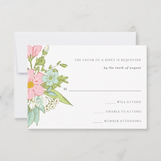 Frühjahrsgarten | Floral Wedding RSVP Karte (Vorderseite)