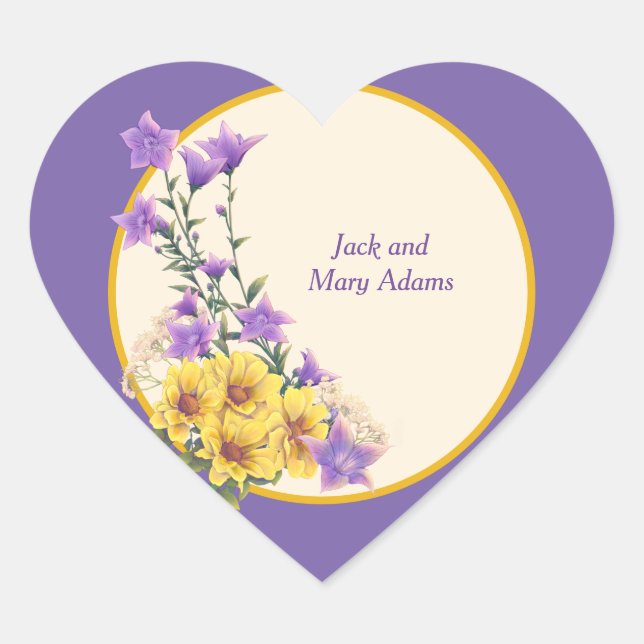 Frühjahrsgarten Herz-Aufkleber (Vorderseite)