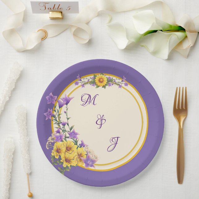 Frühjahrsgarten Hochzeitscreme Pappteller (Hochzeit)