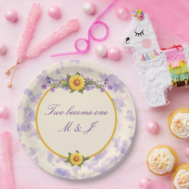 Frühjahrsgarten Hochzeitscreme Pappteller (Party)