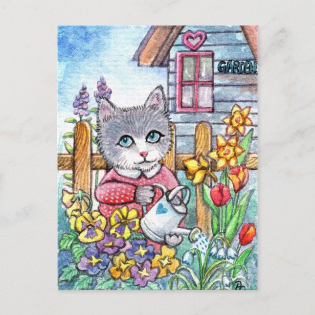 Frühjahrsgarten Postkarte (Vorderseite)