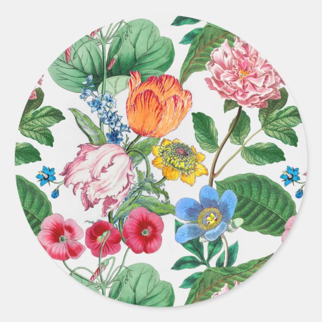 Frühjahrsgarten Runder Aufkleber (Vorderseite)