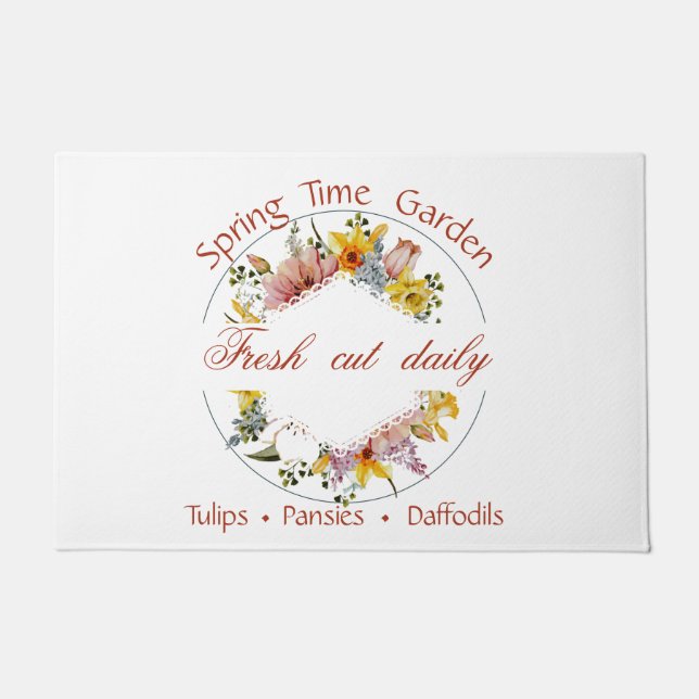 Frühjahrsgartenzeichen Fußmatte (Vorderseite)