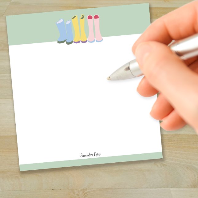 Frühjahrsgärtnerstiefel individuell anpassbar notizblock (Von Creator hochgeladen)