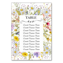 Frühjahrsgipfel der Wildblume Hochzeitssitzplan Tischnummer