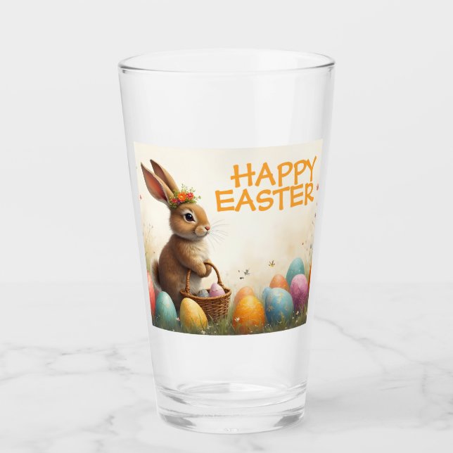 Frühjahrsgruß vom Osterhasen Glas (Vorderseite)
