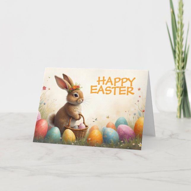 Frühjahrsgruß vom Osterhasen Karte (Vorderseite)