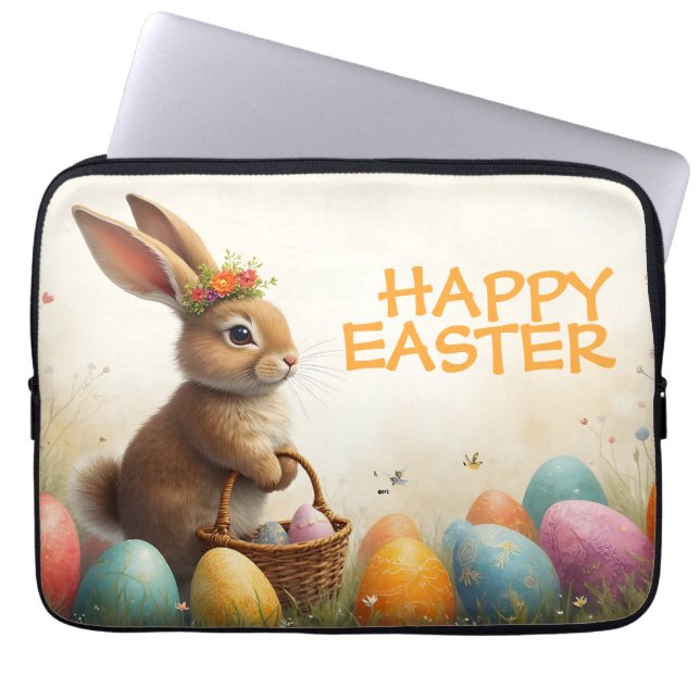 Frühjahrsgruß vom Osterhasen Laptopschutzhülle (Vorderseite)