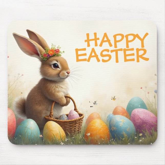 Frühjahrsgruß vom Osterhasen Mousepad (Vorne)