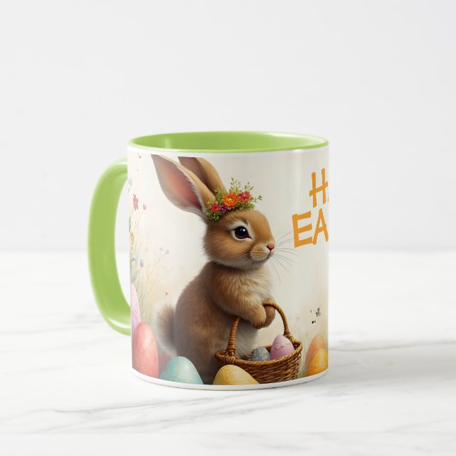 Frühjahrsgruß vom Osterhasen Tasse (Vorderseite Links)