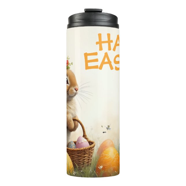 Frühjahrsgruß vom Osterhasen Thermosbecher (Vorderseite)