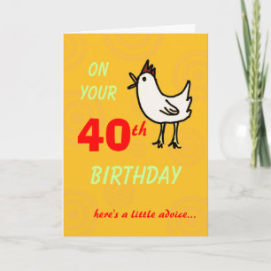 Frühjahrshähnchen 40. Geburtstagskarte Karte