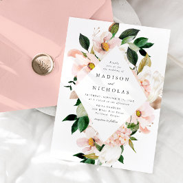 Frühjahrsherz Blütenrahmen Hochzeit Einladung