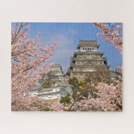 Frühjahrskirsche Blüten auf Himeji Castle in Japan Puzzle