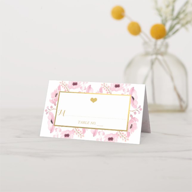 Frühjahrskolben Hochzeitskollektion Platzkarte (Vorderseite)