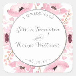 Frühjahrskolben Hochzeitskollektion Quadratischer Aufkleber