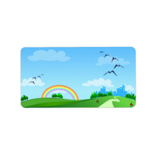 Frühjahrslandschaft, Etiketten Adressaufkleber
