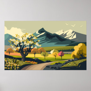Frühjahrslandschaft Poster