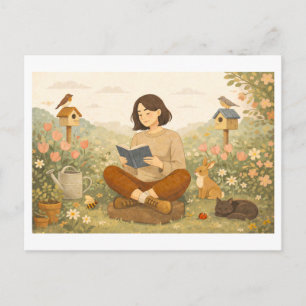 Frühjahrslektüre: Frühling Postkarte
