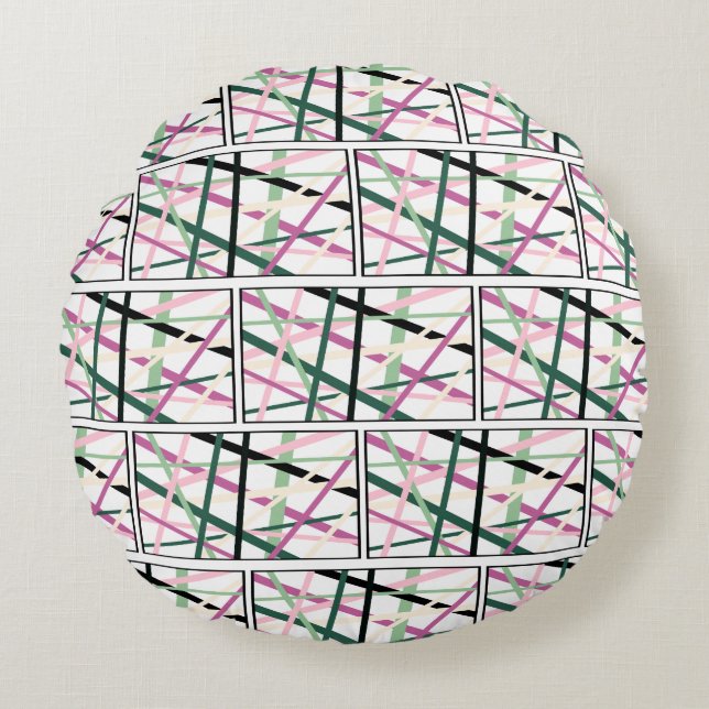 Frühjahrslinien Rundes Kissen (Vorderseite)