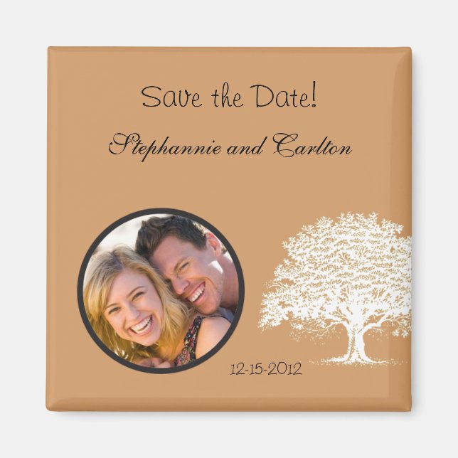 Frühjahrsmeitel Brown/White Announcement Magnet (Vorne)