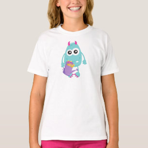 Frühjahrsmonster, Blaumonster, Blume, Hörner T-Shirt
